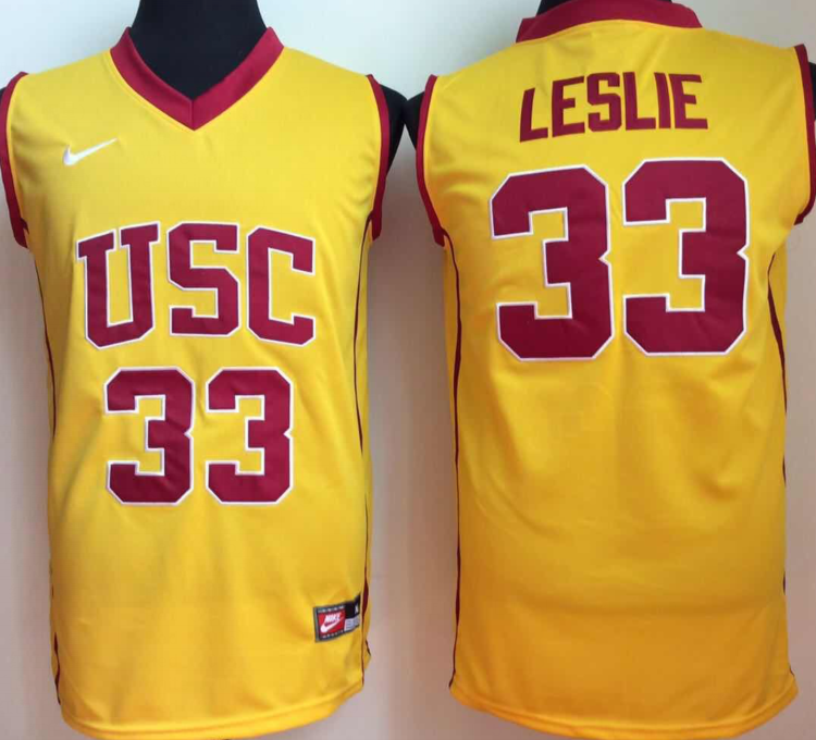 NCAA Men USC Trojans YELLOW #33 leslie
